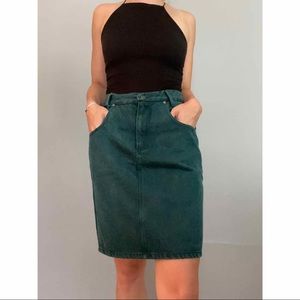 Vintage Emerald Denim Skirt